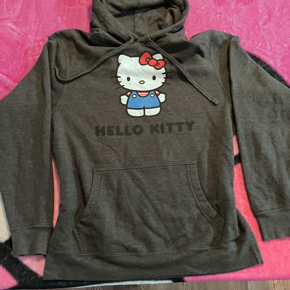 Sanrio Hello Kitty Hoodie – Medium – Dark Gray with Front & Back Print